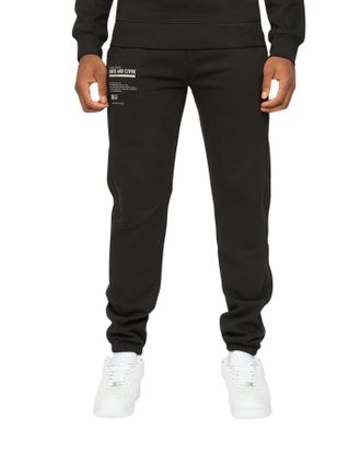 Duck and Cover Mens APPLEWOLD Cuffed Fleece Joggers, Regular Fit, Sweatpants with Drawstring & Pockets (L, Black)