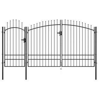 Berkfield Home Garden Gate Steel 2.45x4 m Black