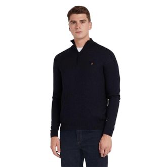 Farah Heren Sweater Top met Ritssluiting (Echte marine)