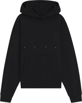 HUGO BOSS Felpa con stampa e cappuccio - Nero