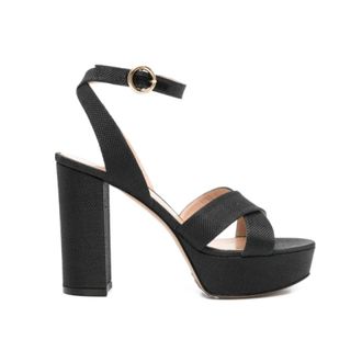 Gianvito Rossi High Heel Sandals, female, Black, Size: 9 1/2 US Crisscross-Strap Sandals