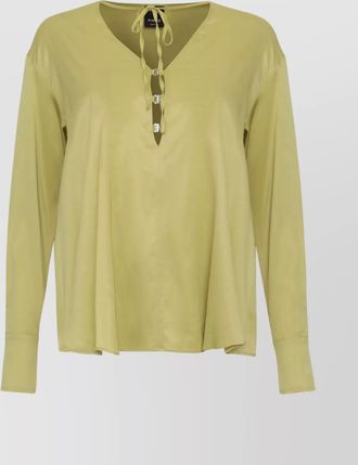 Pinko viscose blouse with button and tie accents