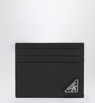 Prada Black Saffiano leather credit card holder