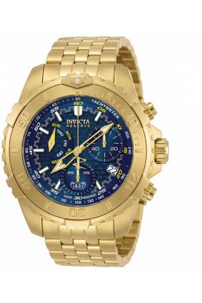 Invicta Reserve 50994 Herenhorloge - Quartz Uurwerk - Roestvrij Staal met Blauwe Wijzerplaat - 47 mm
