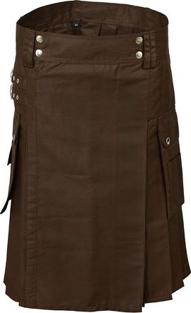 Shyne Kilts U.K Chocolate Brown Men Fashion Sport Utility Kilt Deluxe Kilt Adjustable (34)