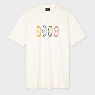 Paul Smith Ecru Wheels Print T-Shirt White