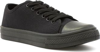 Zone Zone - Womens Black Fashion Lace Up Canvas Shoe - Size 6 UK - Black