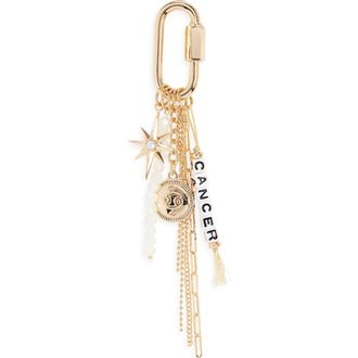 Chelsea28 Zodiac Bead Bag Charm in Cancer- White Multi- Gold at Nordstrom