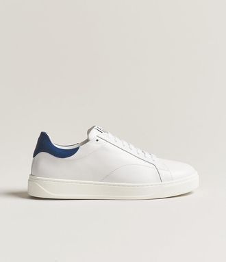 Lanvin Dbb0 Leather Sneaker In White/ Dark Blue