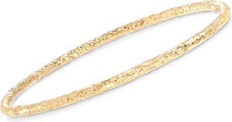 Ross-Simons Italian 22kt Gold Over Sterling Hammered Bangle Bracelet