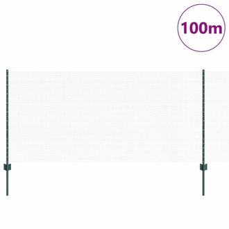 Berkfield Home Green Fence Posts 11 pcs U-Channel Green 120 cm Steel, Hexagon Fe