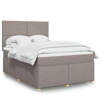 vidaXL Vidaxl - Cama Box Spring Con Colch&oacute;n Tela Gris Taupe 140x200 Cm