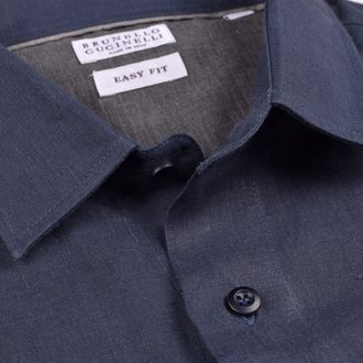 Brunello Cucinelli Cashmere Button-Down Shirt - Navy