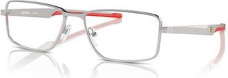Ferrari 57mm Rectangle optical glasses in Silver/Red at Nordstrom