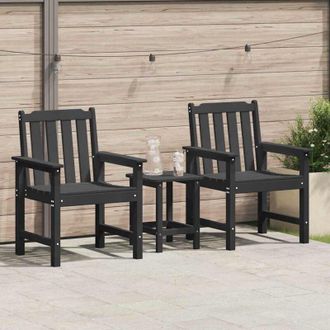 vidaXL Silla De Comedor De Jard&iacute;n. 2 Pcs Negro 65.5 X 59 X 88cm Vidaxl