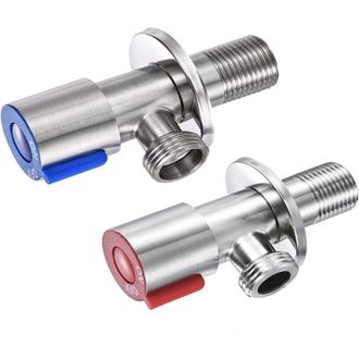 OEM V&aacute;lvula Angular De Acero Inoxidable Para Lavabos, Conexi&oacute;n A Pared, Ba&ntilde;o, V&aacute;lvula De Cierre De Agua Fr&iacute;a Y Caliente, V&aacute;lvula De Control, 1/2 Pulgada -