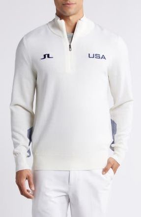 J.Lindeberg Nathaniel Wool Quarter Zip Sweater in White at Nordstrom Rack, Size Xx-Large