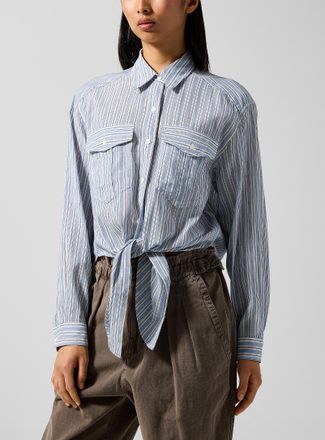Isabel Marant Womens Nath tie-up cotton voile blouse