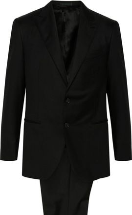 Caruso single-breasted wool suit - men - Viscose/Cupro/Wool/Polyester/Cotton - 52 - Black