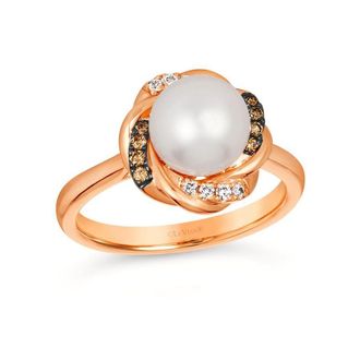 Le Vian Ladies Vanilla Pearls Rings set in 14K Strawberry Gold