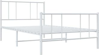 vidaXL Estructura cama sin colchón con estribo metal blanco 90x190 cm Vidaxl
