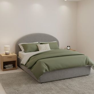 Dmora Dmora - Cama De Plaza Y Media Dbogda, Cama Contenedor Con Revestimiento De Tela, 100% Made In Italy, Apertura Frontal, Con Colch&oacute;n Cm 120x190 Incluido
