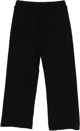 Thom Krom Wst 424 Cropped Wide-Leg Trainingsbroeken - Dames - Wijde Broeken - Zwart - L - Katoen - Broeken