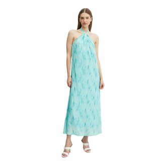 Fracomina Vestido con cuello halter y lazada - Dresses - Mujer - Azul - M