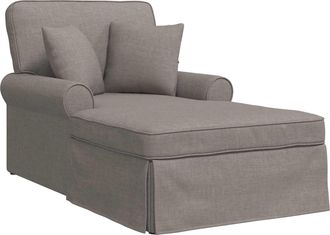 vidaXL Chaise Lounge Con Falda 3 Uds. Taup&eacute; Tela 91 X 157 X 91 Cm Vidaxl