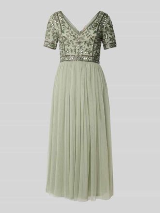 Lace & Beads Cocktailkleid mit Ziersteinbesatz in Mint, Gr&ouml;&szlig;e XXS