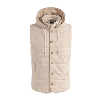 Gran Sasso Jassen, Heren, Beige, L, Wol, Giubbino Vest