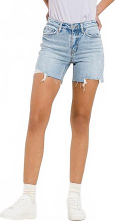 Flying Monkey High Rise Midi Shorts In Light Wash