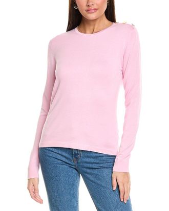 St. John Solid Jersey Knit Sweater