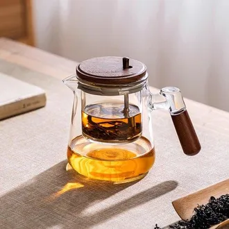 OEM Tetera Semiautom&aacute;tica De Goteo Tipo el Hombre Perezoso Estilo kung Fu, Tetera Presi&oacute;n Dom&eacute;stica Chorro Agua Tetera Vidrio Transparente 750 Ml