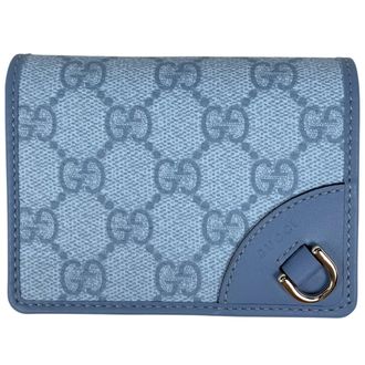 Gucci Blue Fabric Leather Wallet (Bi-Fold) (Pre-Owned)
