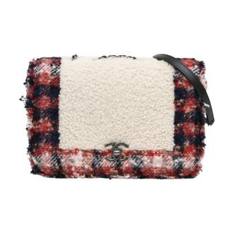Chanel Pre-owned CC Tweed and Shearling Single Flap - Dames - Pre-owned - Veelkleurig - Maat: ONE Size Tweed