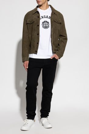 Dolce & Gabbana T-shirt With Embroidered Logo, Mens, White