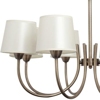 Fabrilamp Lampara Guadalajara 8xe14 Cuero Pantalla Beis - Fabrilamp