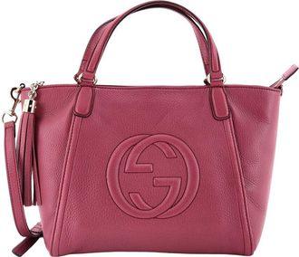 Gucci Pink Leather Soho Convertible Top Handle Bag Small (Authentic Pre-Loved)
