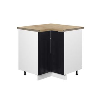 Vicco Armario De Esquina Fame-line, Rayas Negras, 80.5 Cm, Et Roble