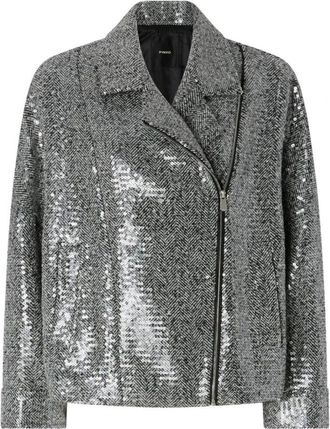 Pinko Bellis Blouson - Dames - Zomerjassen - Grijs - M - Katoen - Jassen