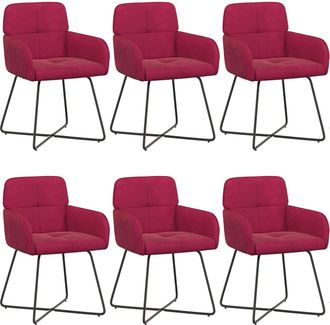 vidaXL Sillas De Comedor 6 Uds. Terciopelo Rojo Vino 59 X 56,5 X 86 Cm Vidaxl