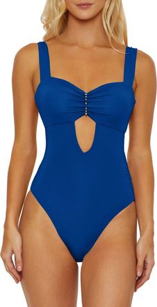 Isabella Rose Taylor Belmore Pleated One-Piece Swimsuit in Ibiza Blue at Nordstrom, Size Medium
