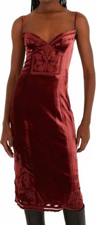 Farm Rio Sleeveless Midi Dress In Burgandy