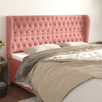 vidaXL Cabecero Con Orejas De Terciopelo Rosa 183x23x118/128 Cm Vidaxl