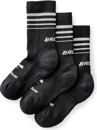 Brooks Run-In Crew Socks - 3 Pairs Black XL