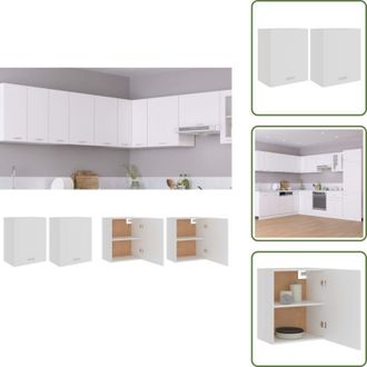 vidaXL The Living Store Armadi Sospesi Lyon 2 pz Bianchi 50x31x60 cm - Armadi da cucina