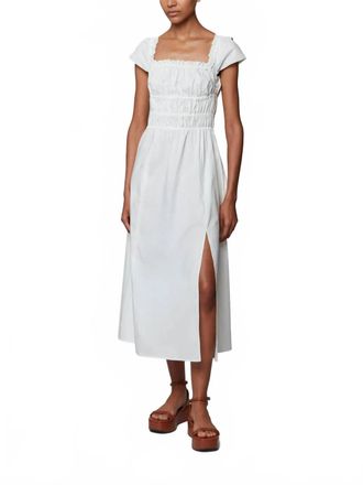 Altuzarra Lily Smocked Midi Dress In Optic White