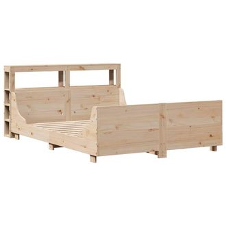 Berkfield Home Sleek Bed Frame without Mattress 120x190 cm Small Double Solid Wo in Natural