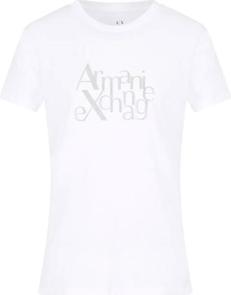 A|X Armani Exchange logo-embellished T-shirt - women - Cotton - S - White